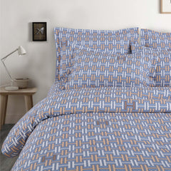 Malako Royale XL Grey & Yellow Abstract 100% Cotton King Size Bed Sheet/Bedding Set - MALAKO
