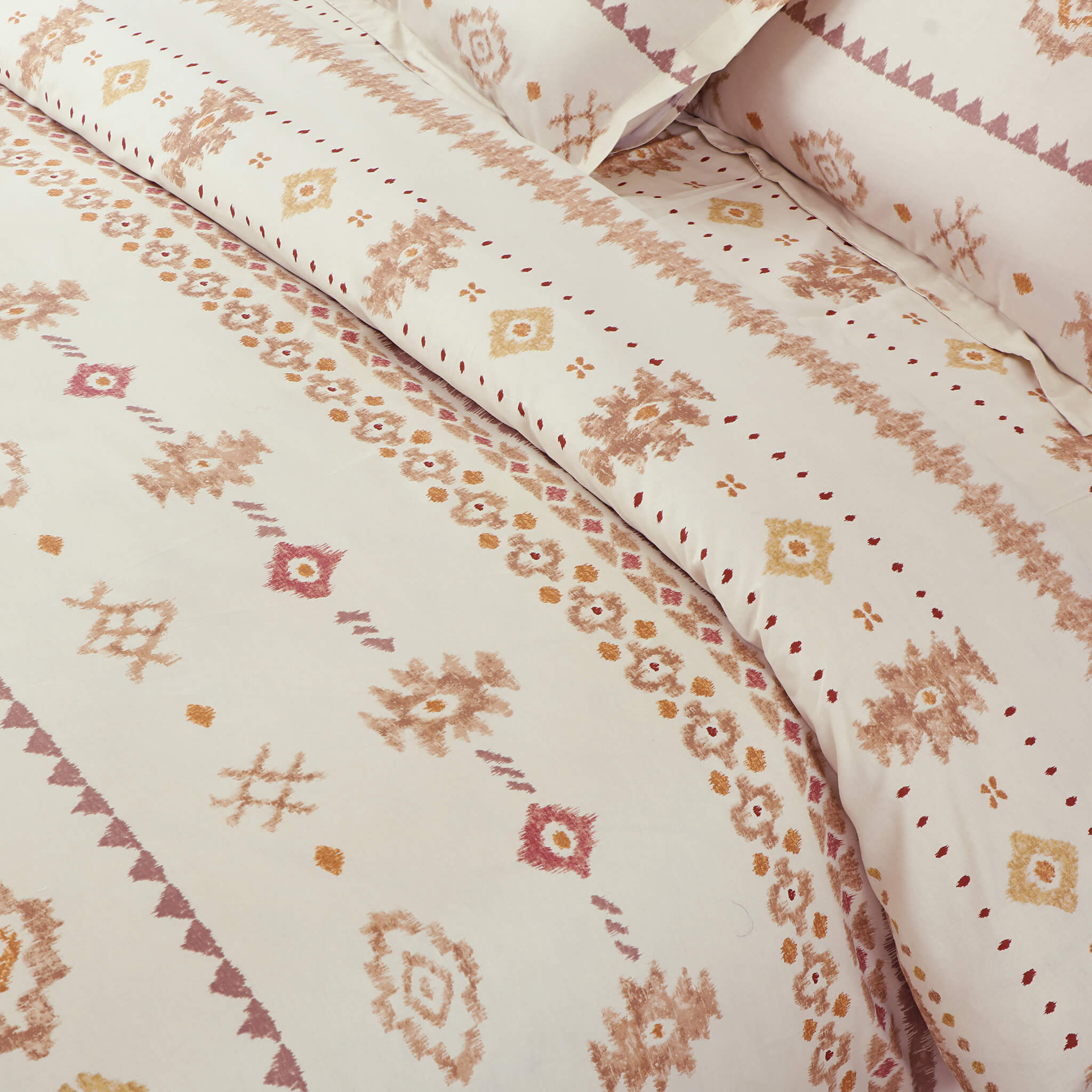 Malako Royale XL Off-White Abstract 100% Cotton King Size 6 Piece Comforter Set - MALAKO