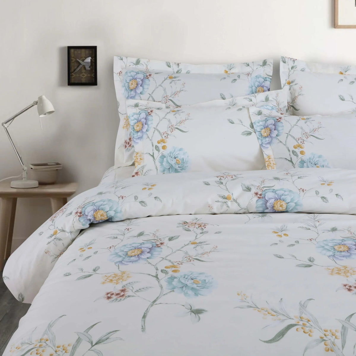 Malako Royale XL Off-White Botanic 100% Cotton King Size 6 Piece Comforter Set - MALAKO