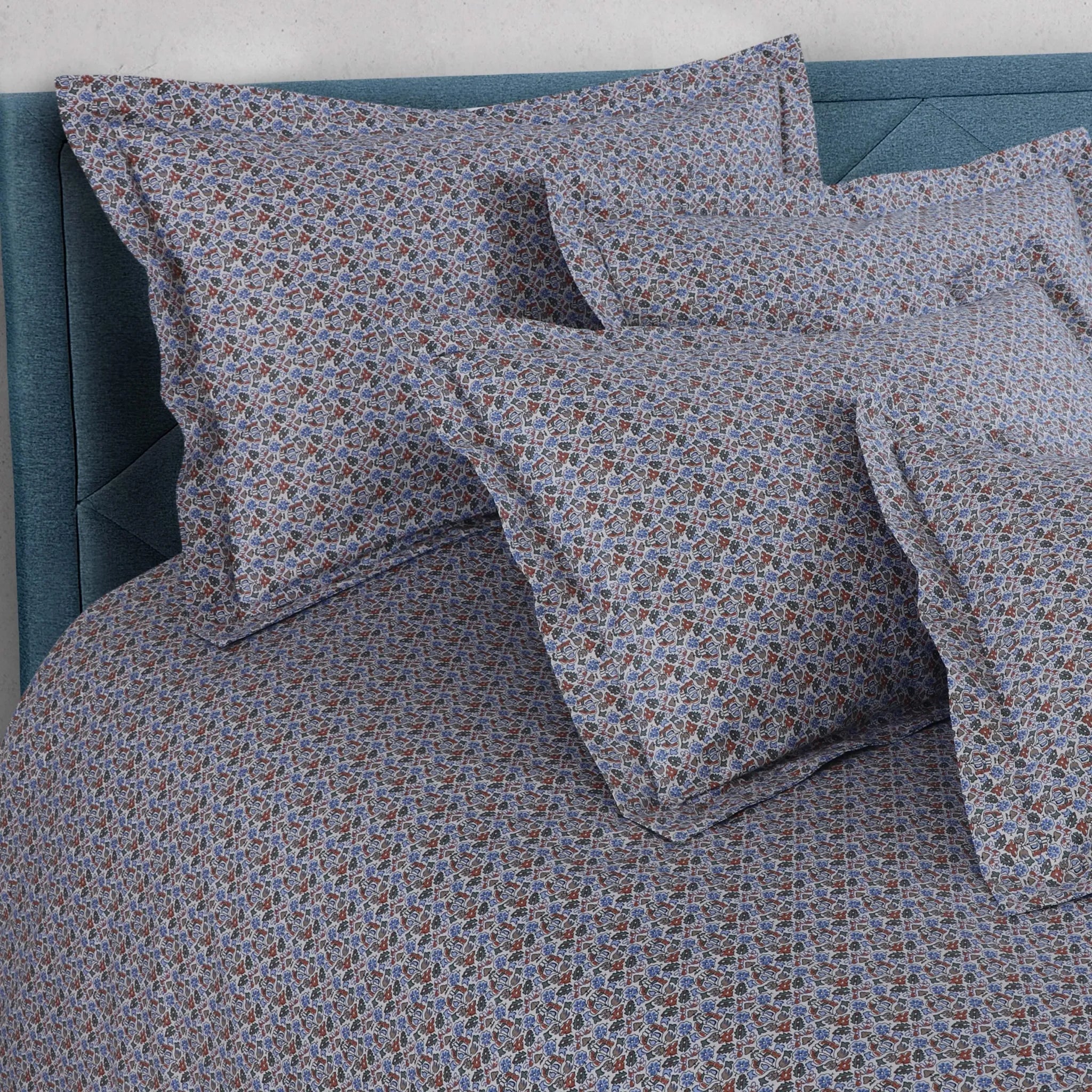 Malako Royale XL Rainbow Abstract 100% Cotton King Size 6 Piece Comforter Set - MALAKO