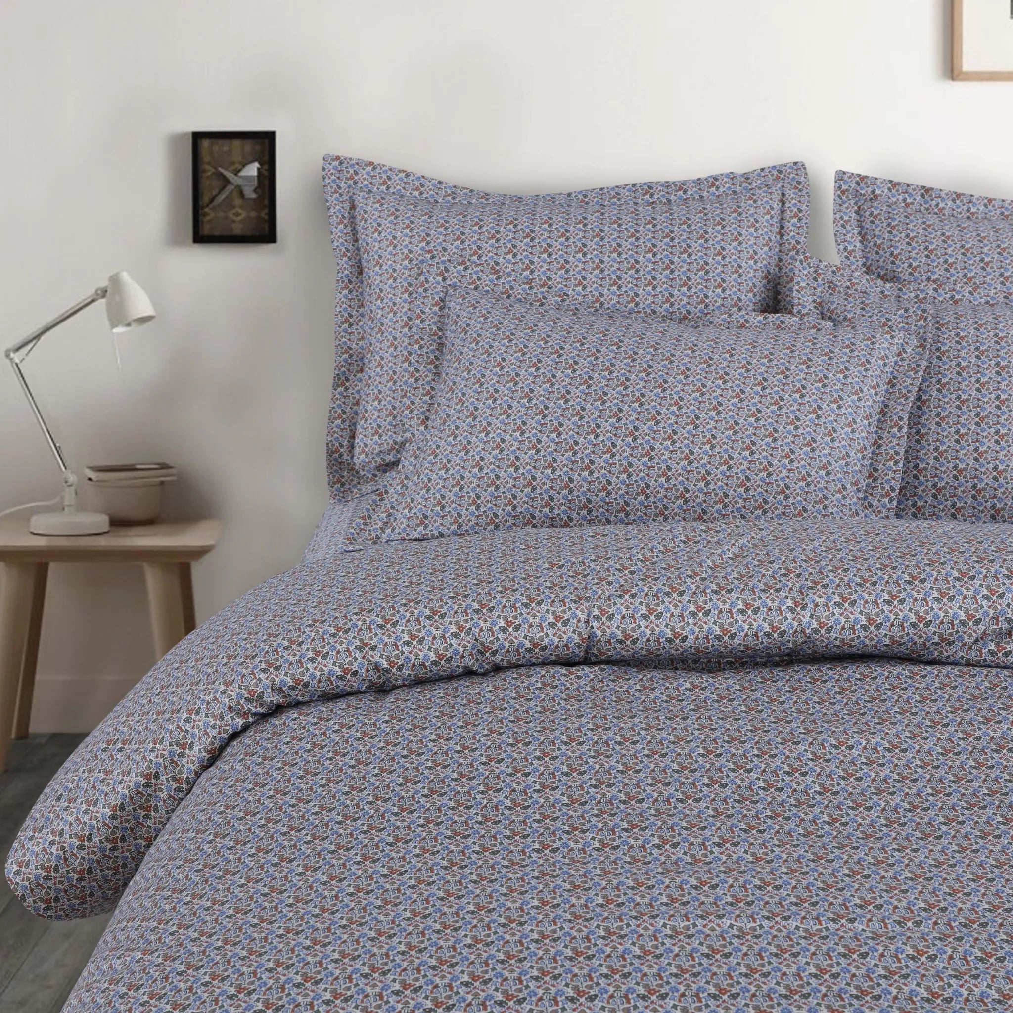 Malako Royale XL Rainbow Abstract 100% Cotton King Size 6 Piece Comforter Set - MALAKO