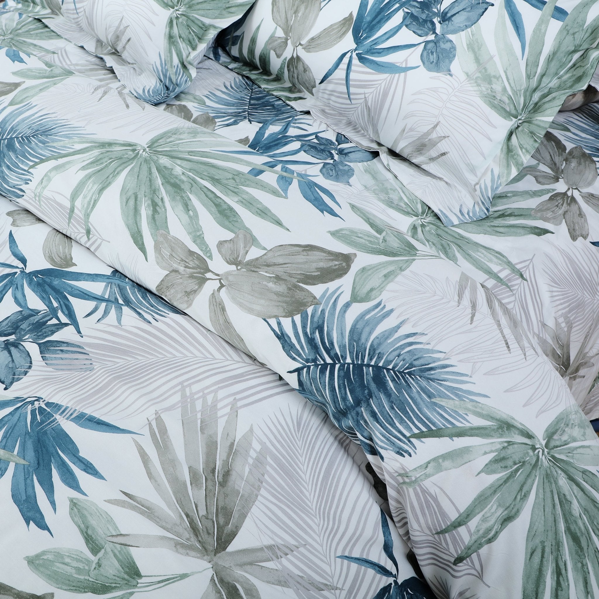 Malako Royale XL White Botanic 100% Cotton King Size 6 Piece Comforter Set - MALAKO