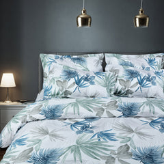 Malako Royale XL White Botanic King Size 100% Cotton Bedsheet/Bedding Set - MALAKO