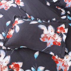 Malako Sion 500TC Egyptian Cotton Deep Grey Botanic Bed Sheet/Comforter Set - MALAKO