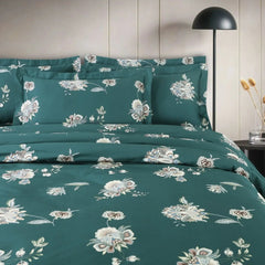 Malako Sion 500TC Egyptian Cotton Green Botanic Bed Sheet/Comforter Set - MALAKO