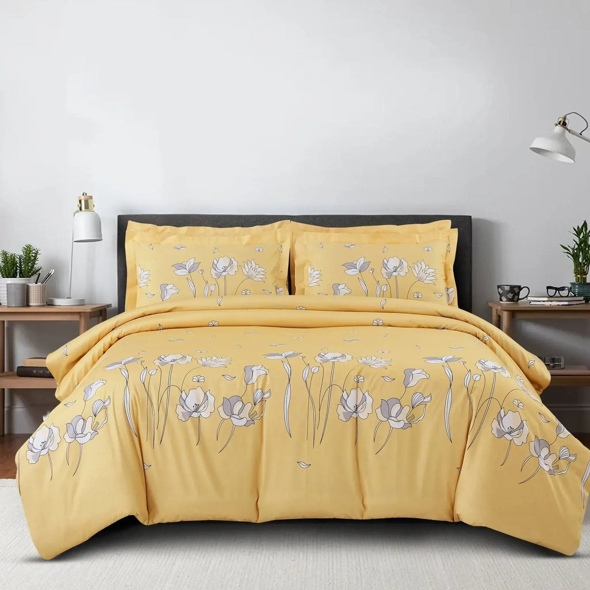 Malako Sion 500TC Egyptian Cotton Yellow Botanic Bedding - MALAKO