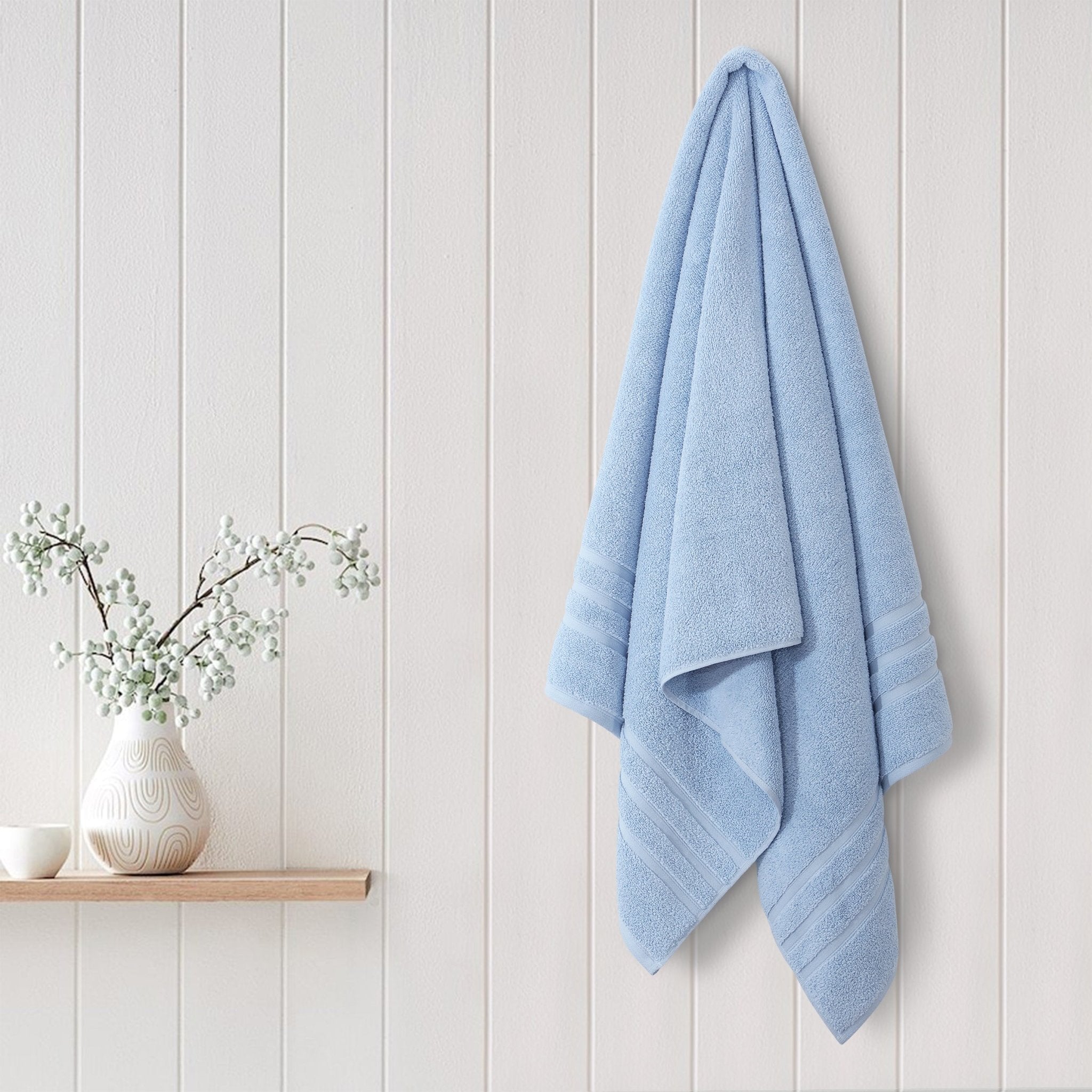 Malako Sky Blue 100% Cotton Zero Twist Towel (600GSM) - MALAKO