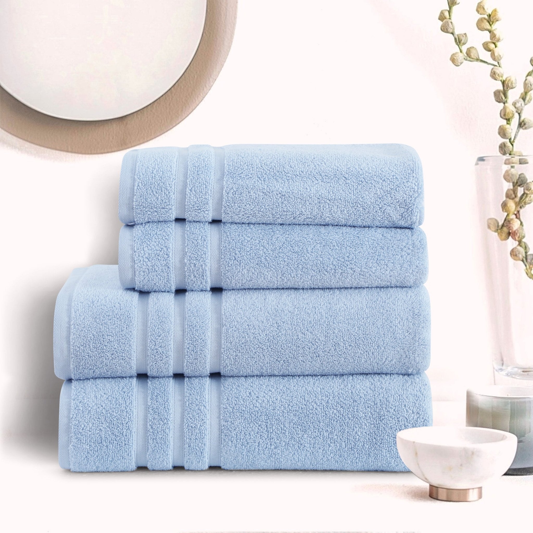 Malako Sky Blue 100% Cotton Zero Twist Towel (600GSM) - MALAKO