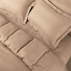 Malako Turin Jacquard Dark Fohn Stripes 450 TC 100% Cotton King Size Bed Sheet - MALAKO