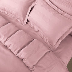 Malako Turin Jacquard Rose Pink Stripes 450 TC 100% Cotton King Size Bed Sheet - MALAKO