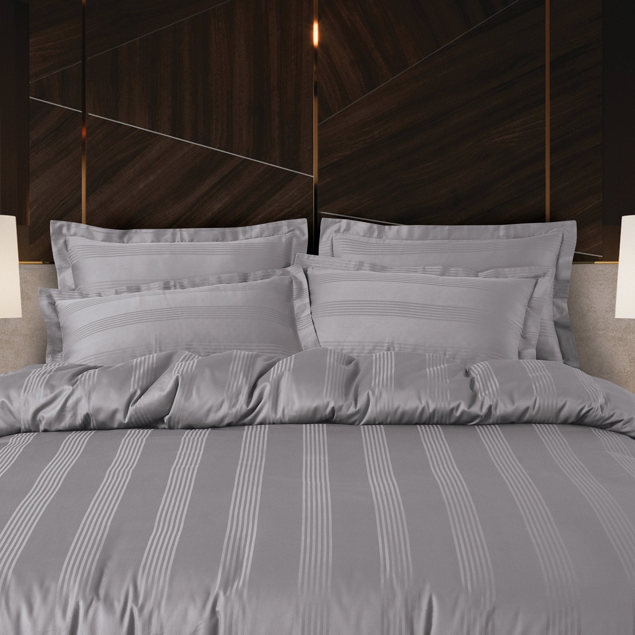 Malako Turin Jacquard Stripes 450 TC 100% Cotton King Size Bedding - MALAKO