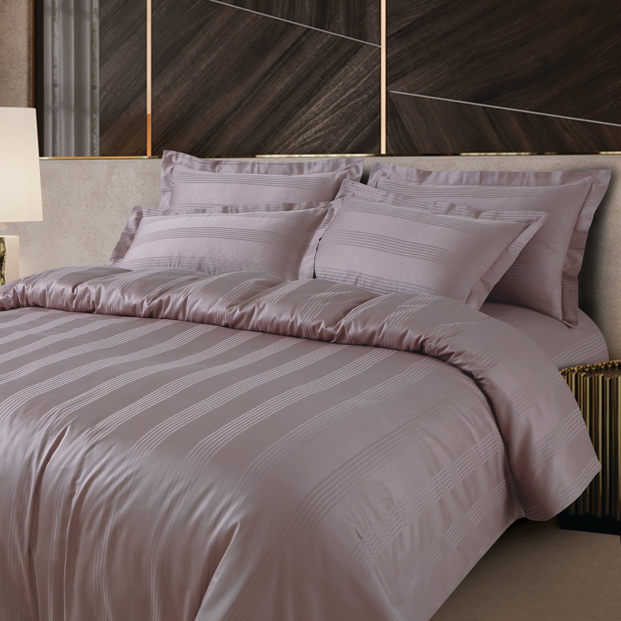 Malako Turin Jacquard Stripes 450 TC 100% Cotton King Size Bedding - MALAKO