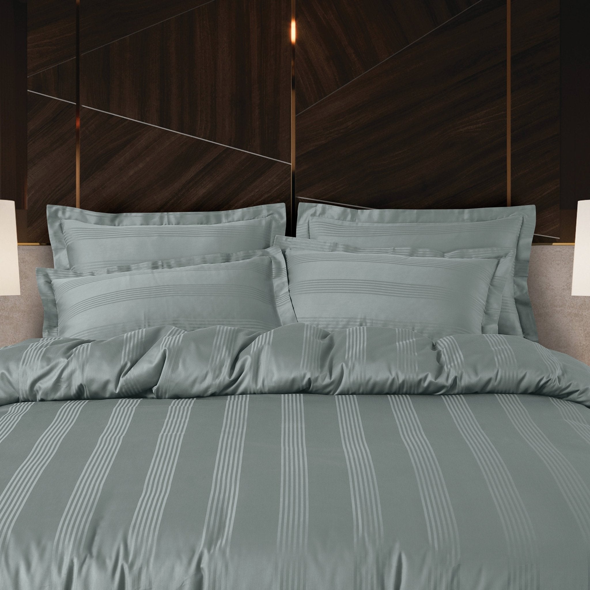 Malako Turin Jacquard Stripes 450 TC 100% Cotton King Size Bedding - MALAKO