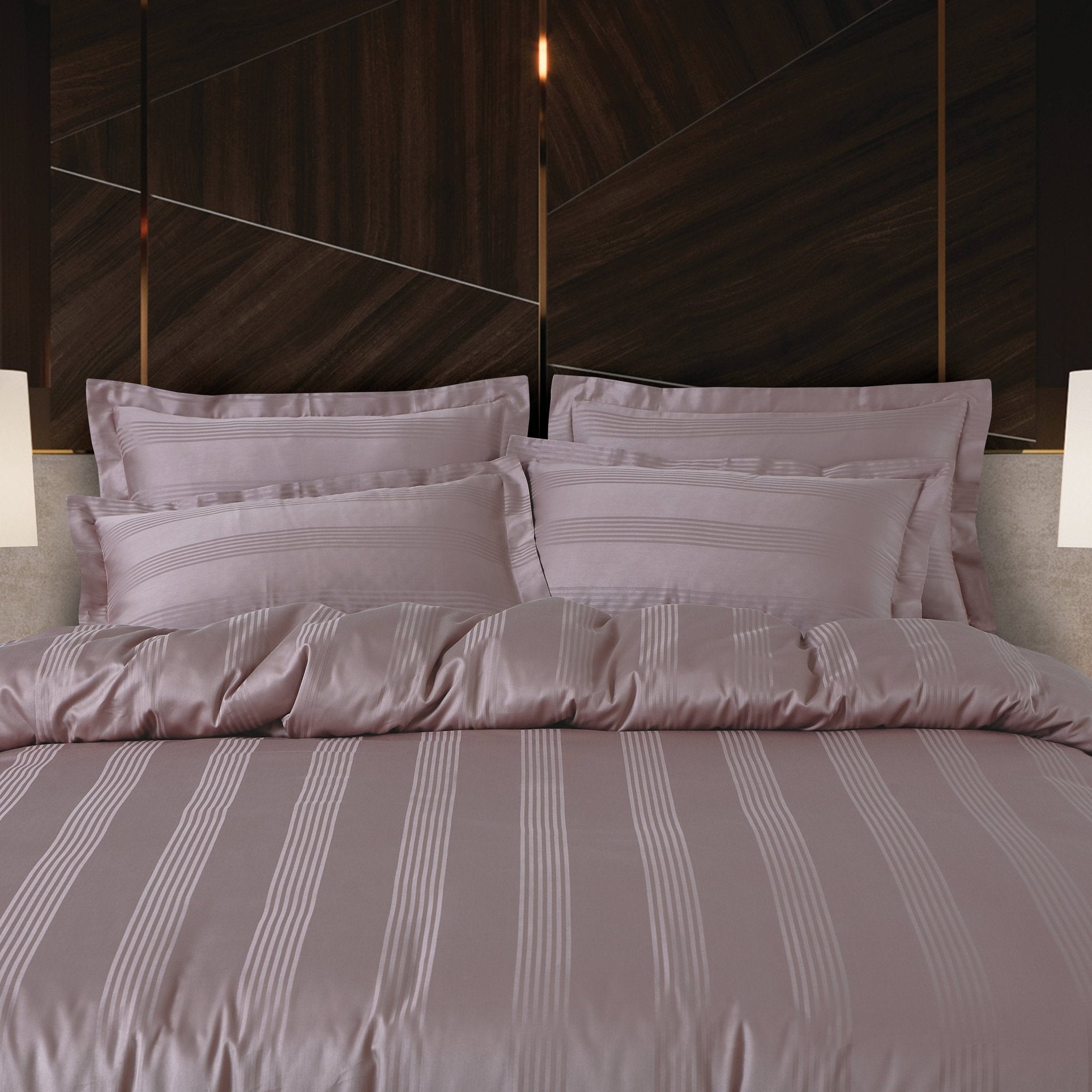 Malako Turin Jacquard Stripes 450 TC 100% Cotton King Size Bedding - MALAKO
