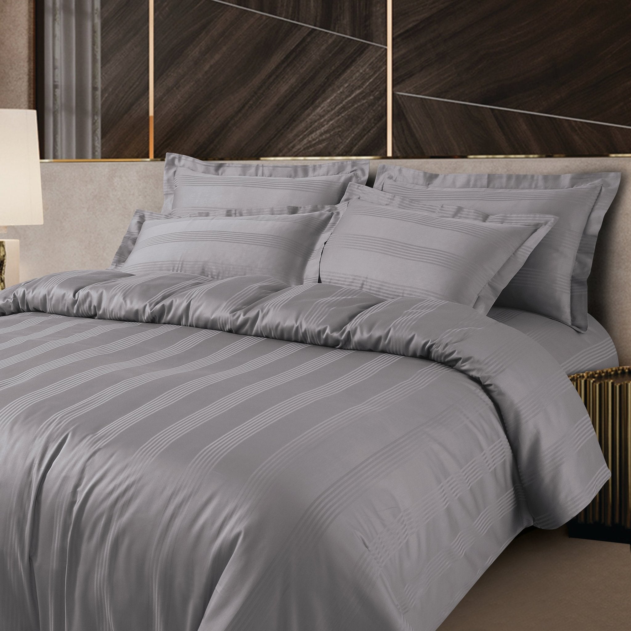 Malako Turin Jacquard Stripes 450 TC 100% Cotton King Size Bedding - MALAKO