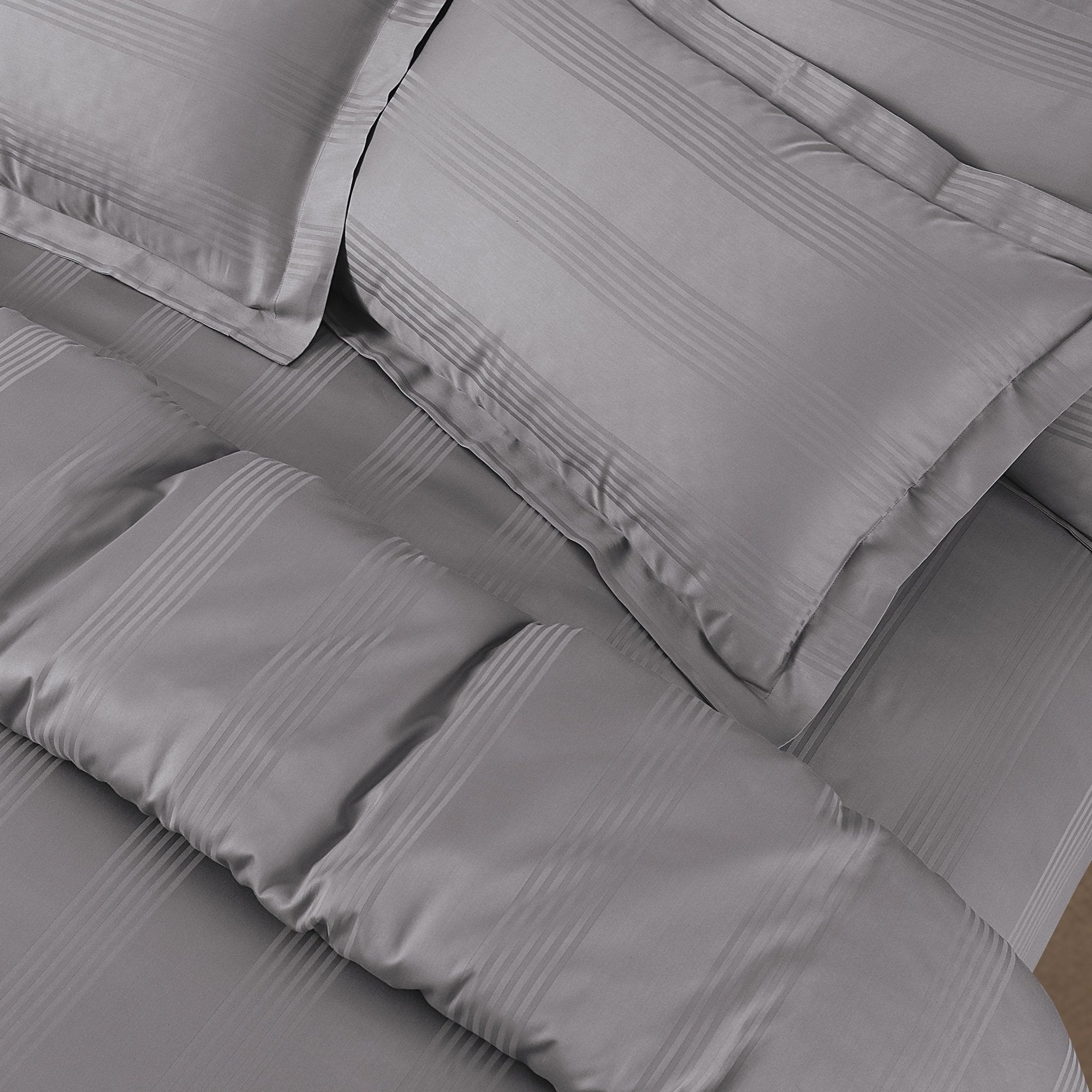 Malako Turin Jacquard Stripes 450 TC 100% Cotton King Size Bedding - MALAKO