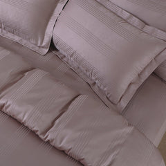 Malako Turin Jacquard Wine Stripes 450 TC 100% Cotton Double Bed Duvet Cover - MALAKO