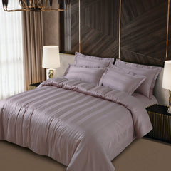Malako Turin Jacquard Wine Stripes 450 TC 100% Cotton Double Bed Duvet Cover - MALAKO