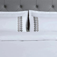 Malako Vibrant Embroidered White 500 TC 100% Cotton King Size 5 Piece Duvet Cover Set - MALAKO