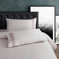 Malako Vibrant Embroidery 500 TC Light Almond Cream King Size 100% Cotton Bed Sheet With 2 Embroidered Pillow Covers - MALAKO