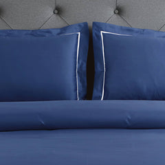 Malako Vibrant Solid Blue 500 TC King Size 100% Cotton Bed Sheet With 2 Plain Pillow Covers - MALAKO