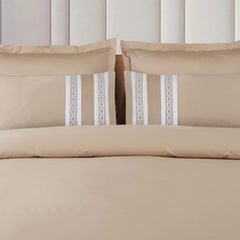 Malako Vivid Embroidered 500 TC King Size 100% Cotton Pintex Bed Sheets/Duvet Cover Sets - MALAKO