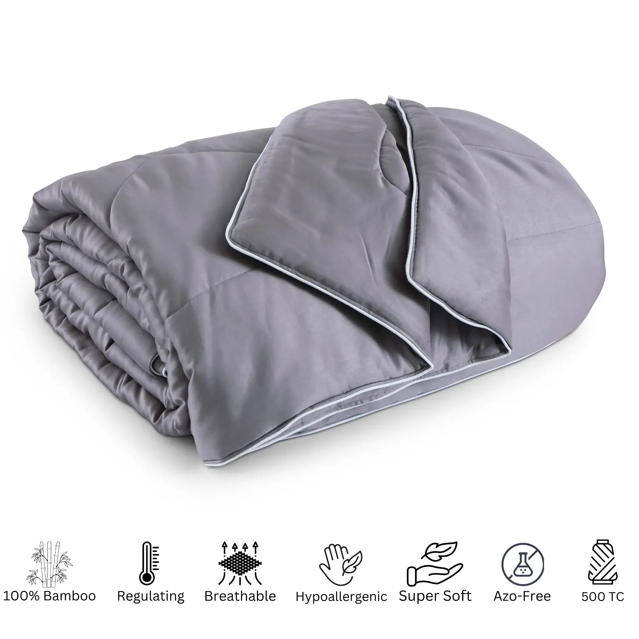 Malako Winter Soft Gel Grey 100% Bamboo Quilt/Comforter (360 GSM) - MALAKO
