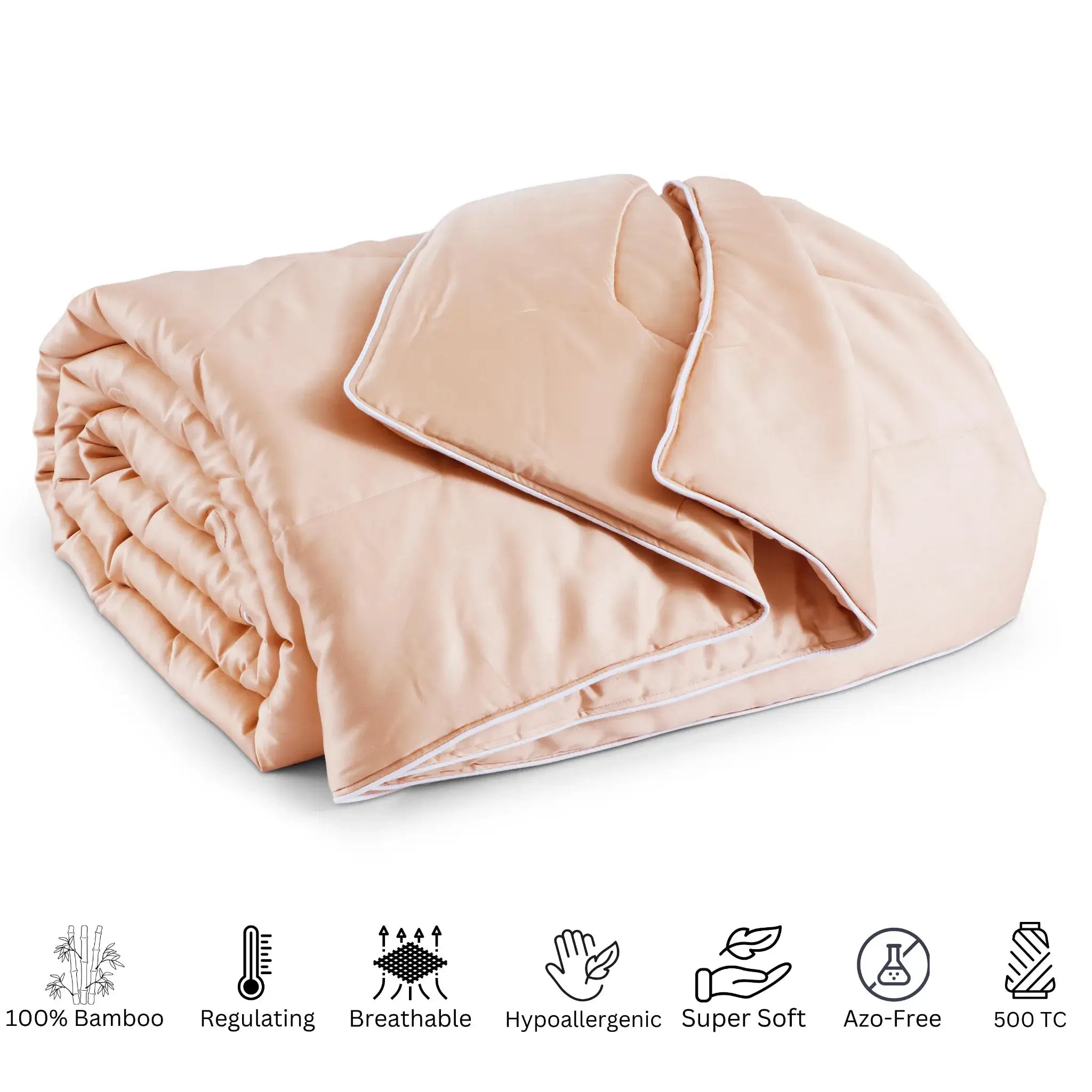 Malako Winter Soft Gel Peach 100% Bamboo Quilt/Comforter (360 GSM) - MALAKO