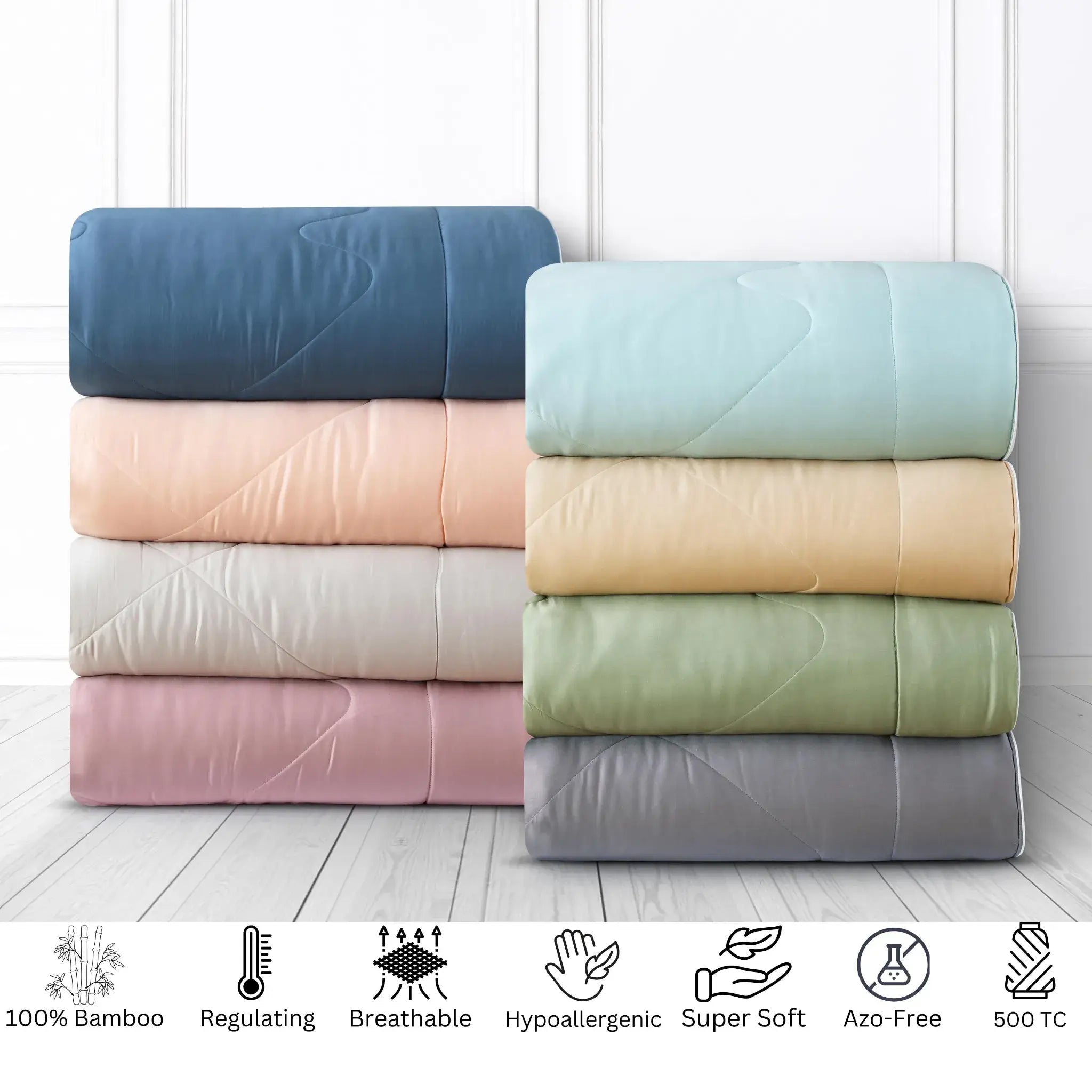 Malako Winter Soft Gel Sage Green 100% Bamboo Quilt/Comforter (360 GSM) - MALAKO