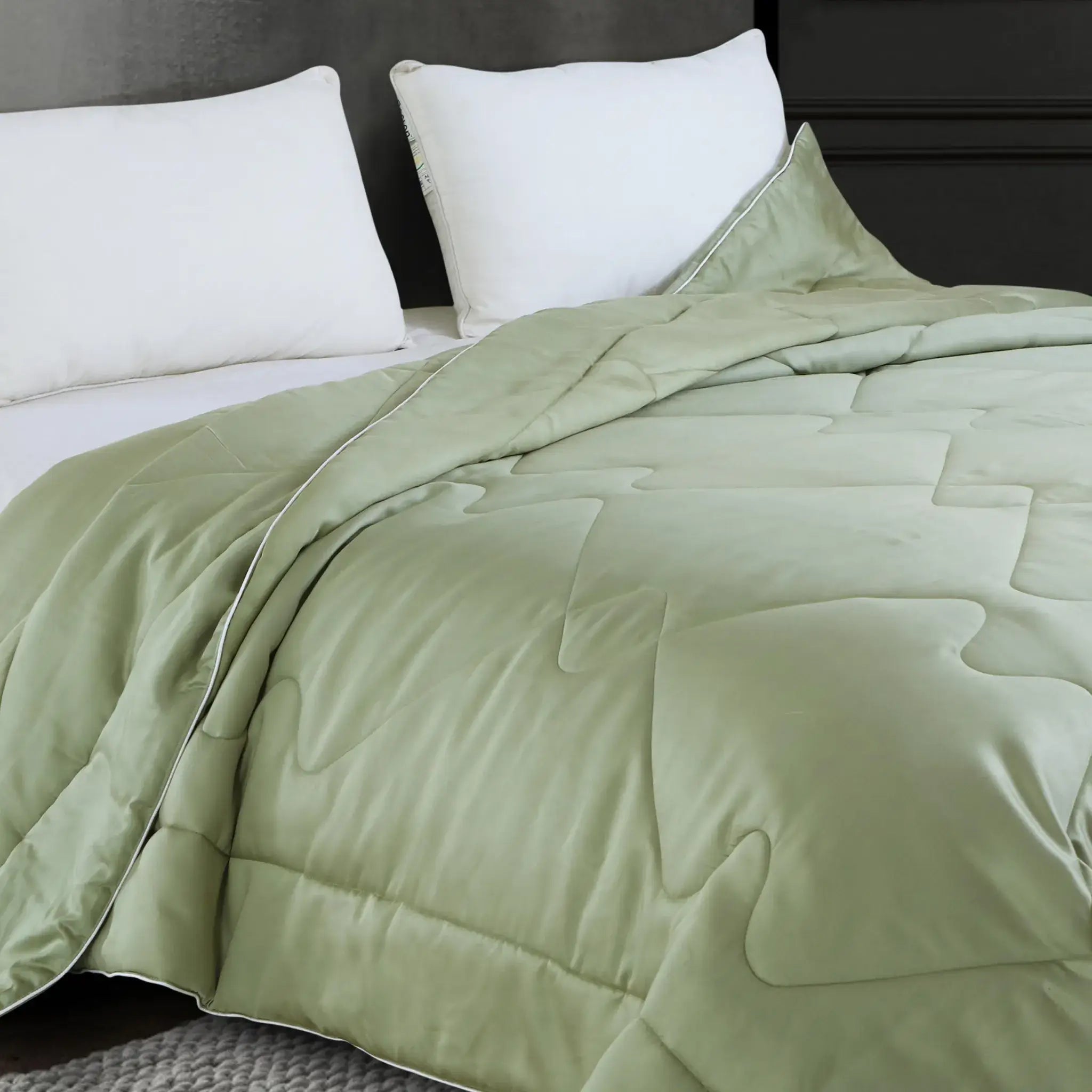 Malako Winter Soft Gel Sage Green 100% Bamboo Quilt/Comforter (360 GSM) - MALAKO
