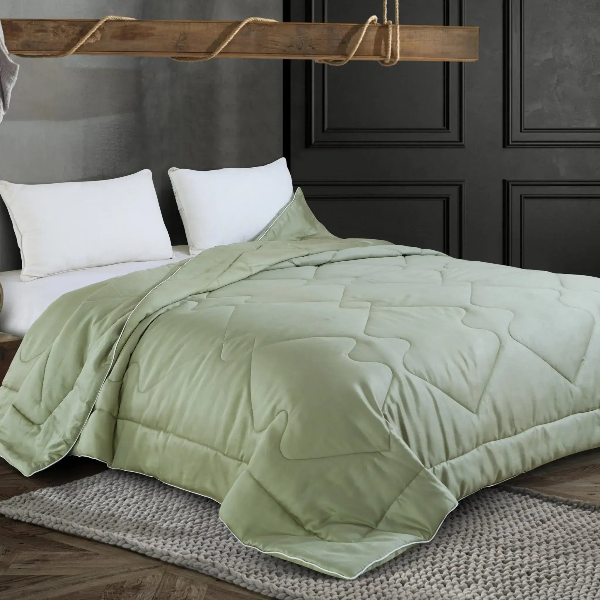 Malako Winter Soft Gel Sage Green 100% Bamboo Quilt/Comforter (360 GSM) - MALAKO