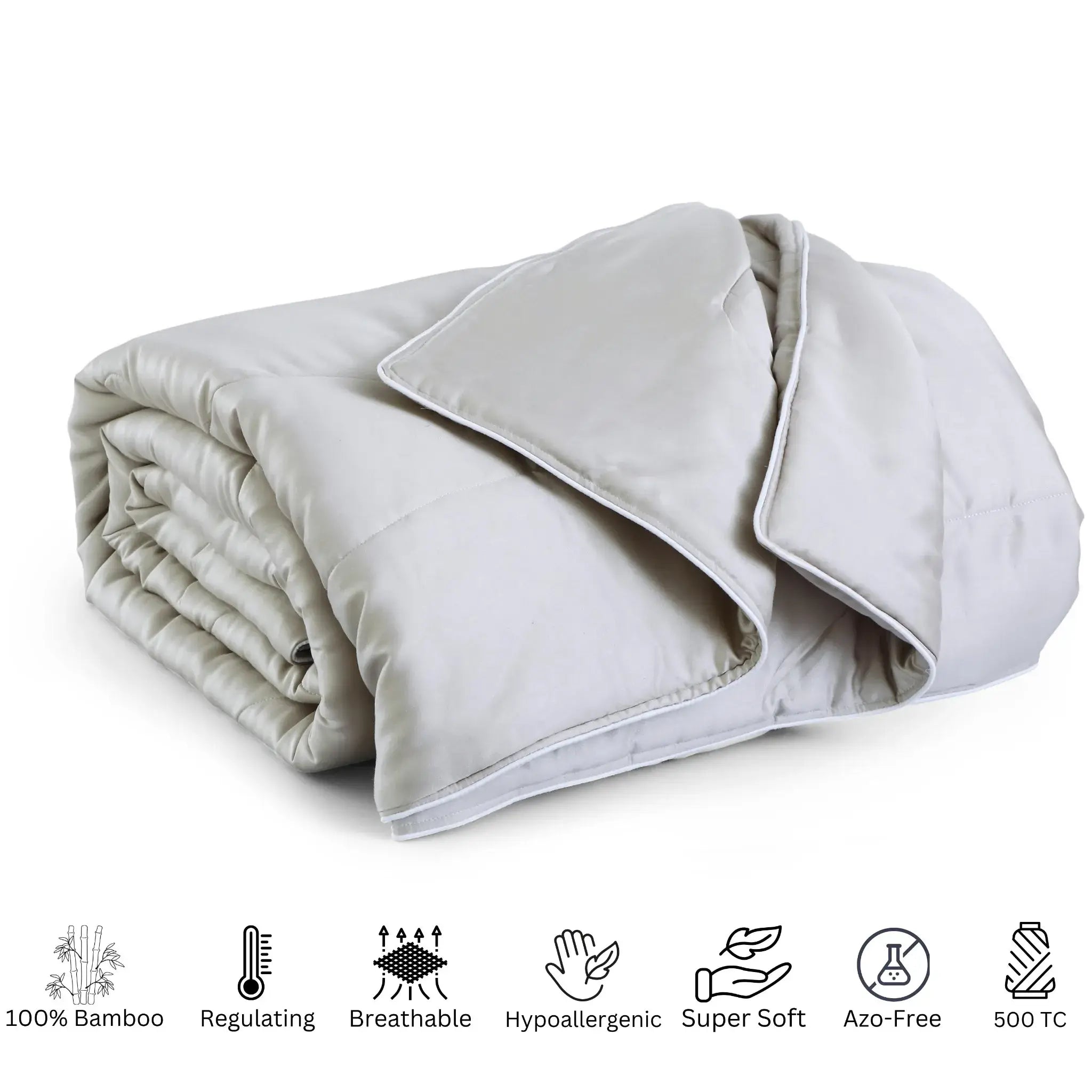 Malako Winter Soft Gel Silver Grey 100% Bamboo Quilt/Comforter (360 GSM) - MALAKO