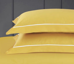 Petal Soft Vivid Bed Sheet - Yellow Solid King Size 100% Cotton Bedsheet - MALAKO