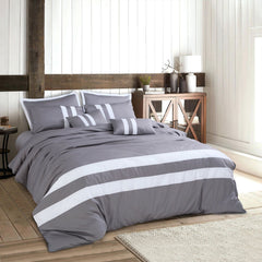 Petal Soft Vivid Solid Duvet Cover Set - Grey 100% Cotton King Size Duvet Set - MALAKO