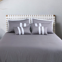 Petal Soft Vivid Solid Duvet Cover Set - Grey 100% Cotton King Size Duvet Set - MALAKO